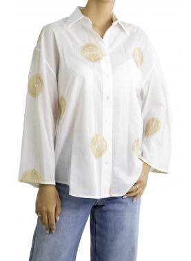 Camicia con dettagli dorati "Cecile"